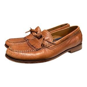 Cole Haan Pinch Men’s Tassel Kilted Leather Moccasin Cognac Brown Size 9.5 M
